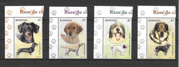 filatelia coleccion perros Rumania 2012
