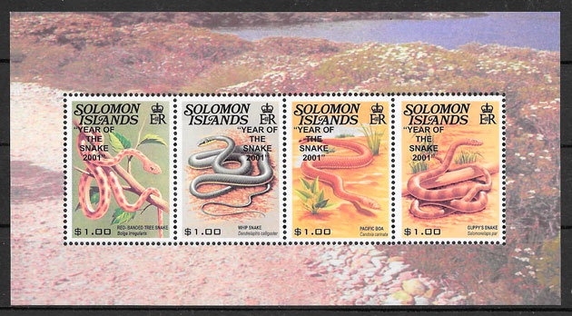 filatelia año lunar Salomon Islands 2001