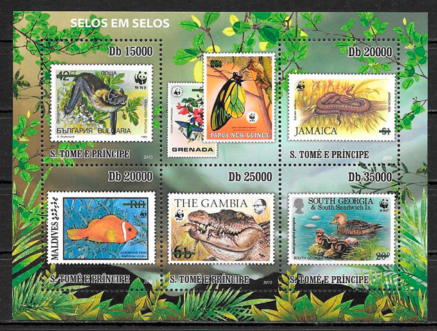 filatelia coleccion wwf Santo Tomey y Principe 2010