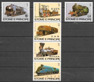 sellos trenes Santo Tomei y Principe