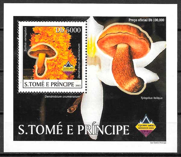 filatelia coleccion setas SAnto Tome y Principe 2003
