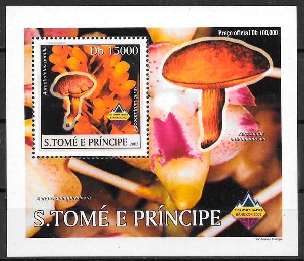 filatelia coleccion setas SAnto Tome y Principe 2003