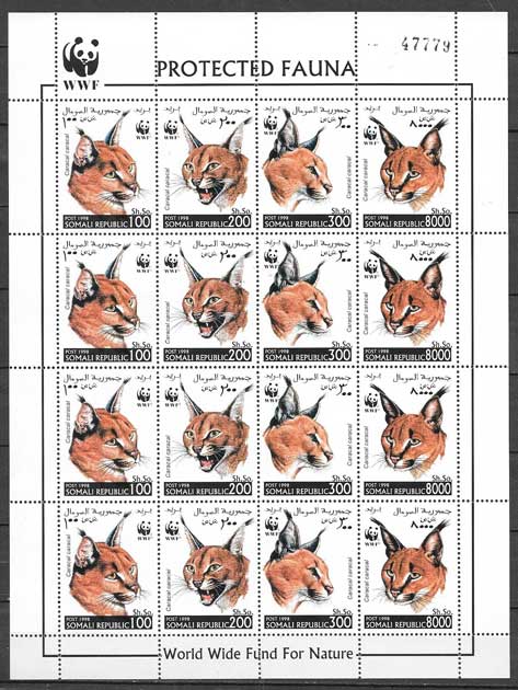 sellos fauna Somalia 1998
