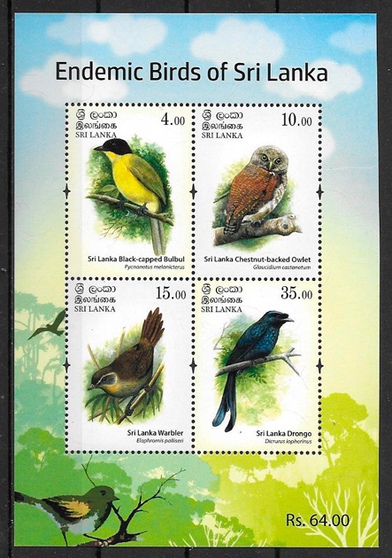 sellos fauna Sri Lanka 2017