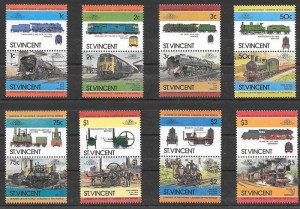 Sellos trenes 1984 St Vincent
