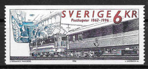 filatelia trenes Suecia 1996