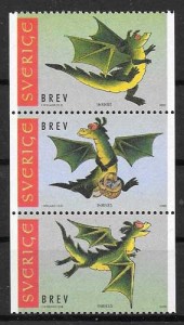 sellos año lunar dragón Suecia 2000