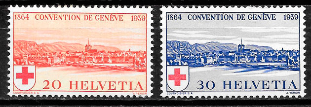 sellos cruz roja Suiza 1939