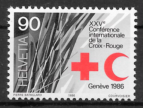 coleccion sellos cruz roja Suiza 1986