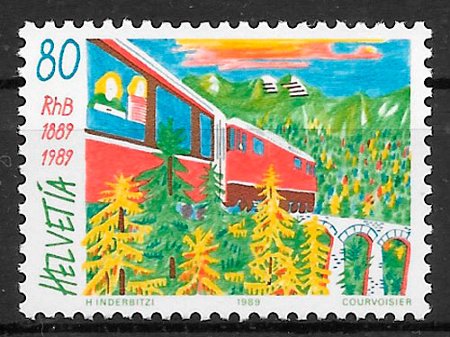 filatelia trenes Suiza 1989