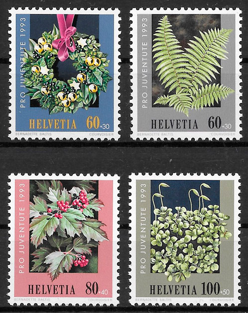 filatelia flora Suiza 1993