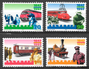 coleccion sellos trenes Suiza 1997
