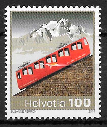 sellos trenes Suiza 2014
