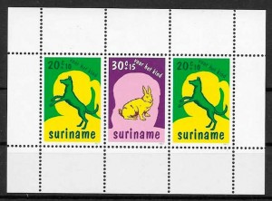 sellos fauna Surinam 1977