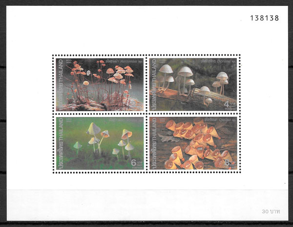 colección sellos setas Tailandia 1993