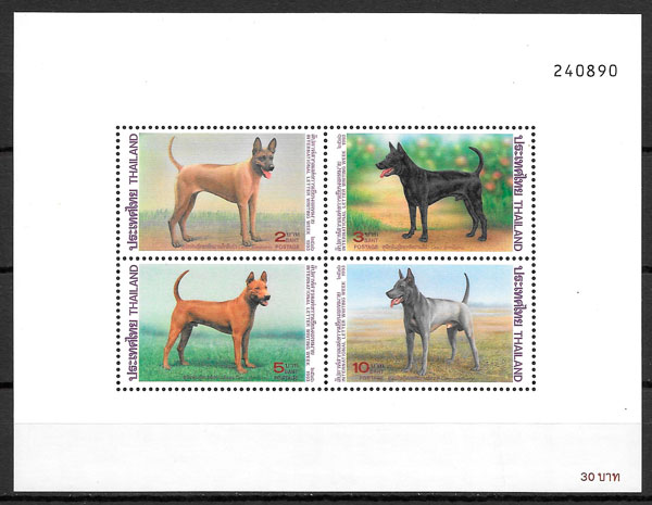 sellos perros Tailandia 1993