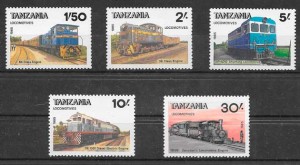 sellos trenes Tanzania 1985