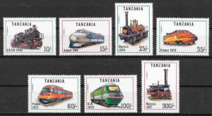 sellos trenes Tanzania 1991