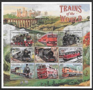 sellos trenes Tanzania 1995
