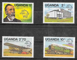 sellos colección trenes Uganda 1981