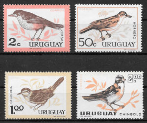 filatelia colección fauna Uruguay 1963