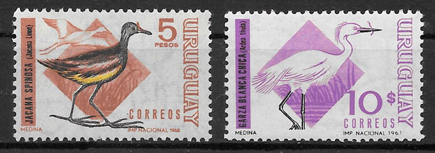 sellos fauna Uruguay 1968
