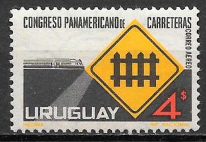 sellos trenes Uruguay 1968