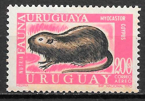 filatelia fauna Uruguay 1971