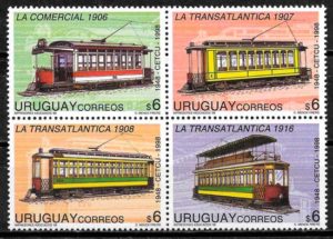 filatelia trenes Uruguay 1998