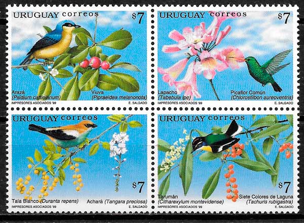 sellos fauna y flora Uruguay 1999