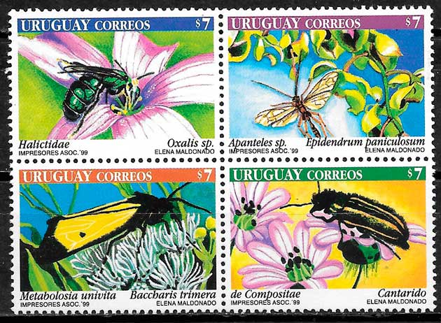 filatelia Uruguay 1999 fauna y flora