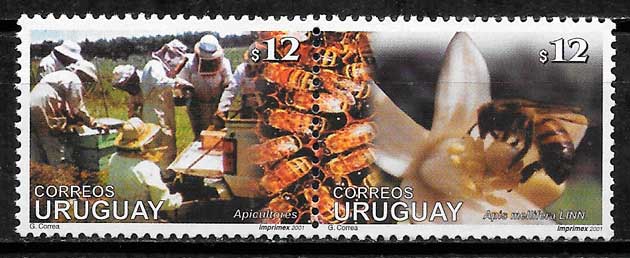 sellos fauana Uruguay 2001