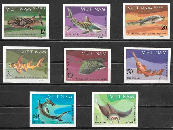 sellos filatelia Viet Nam fauna 1980