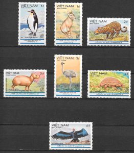 filatelia fauna Viet Nam 1985