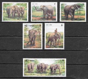sellos fauna Viet Nam 1986