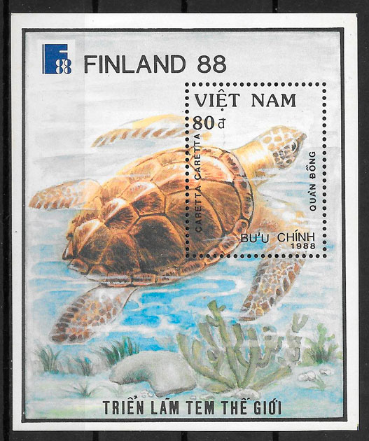 colección sellos fauna Viet Nam 1988
