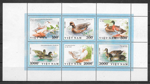 filatelia fauna Viet Nam 1990