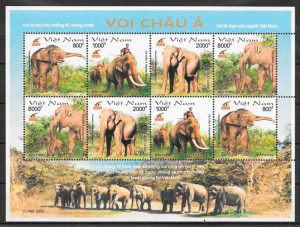 filatelia colección fauna Viet Nam 2003