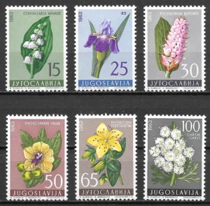 filatelia flores Yugoslavia 1963