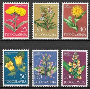 sellos flora Yugoslavia 1965
