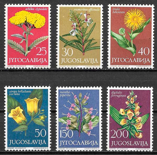 sellos flora Yugoslavia 1965