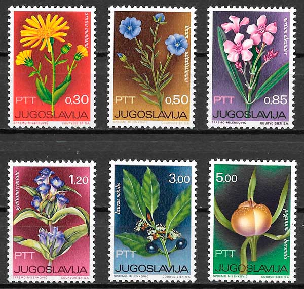filatelia coleccion flora Yugoslavia 1967