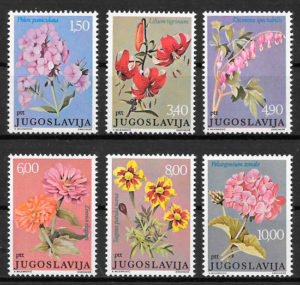 colección sellos flora Yugoslavia 1977