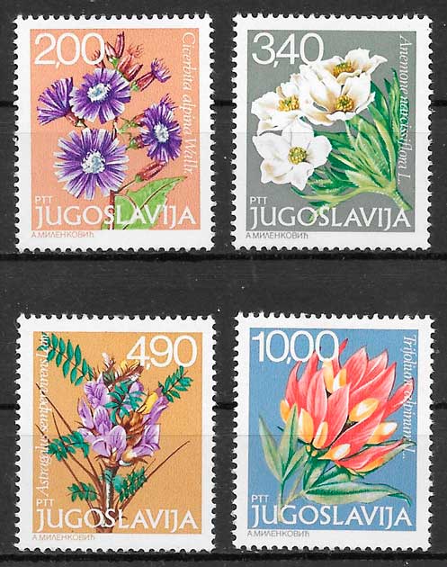 sellos flora Yugoslavia 1979