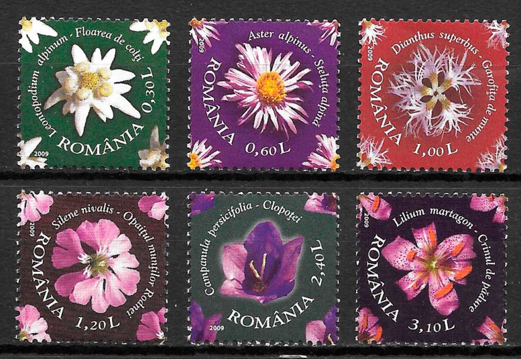 sellos flora Rumania 2009