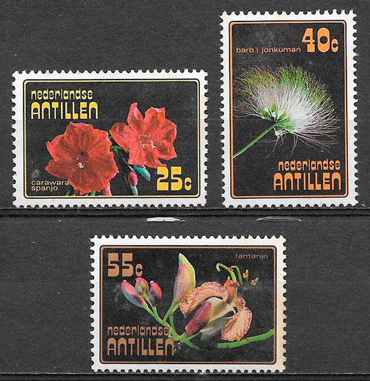 filatelia colección flora Antillas Holandesas 1977