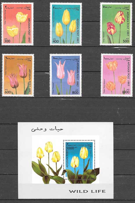 sellos flora Afganistan 1997