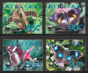 sellos mariposas Aitutaki 2008