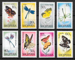 sellos mariposas Albania 1966