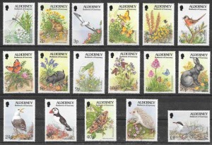 colección sellos fauna y flora Alderney 1994